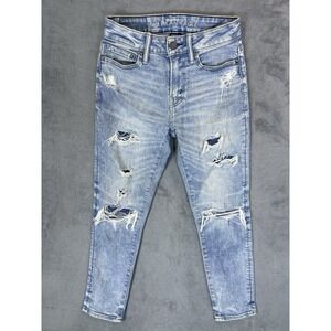 American Eagle Jeans Mens 26x28 Blue AirFlex Athletic Skinny Light Wash Stacked